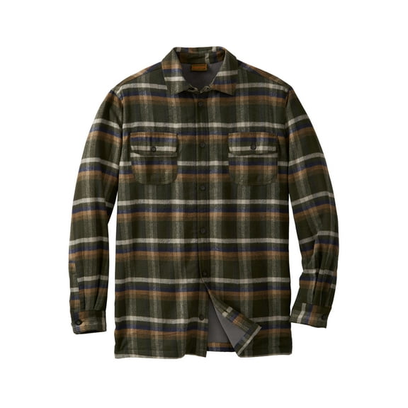 Boulder Creek By Kingsize Men's Big & Tall Fleece-Lined Flannel Shirt Jacket