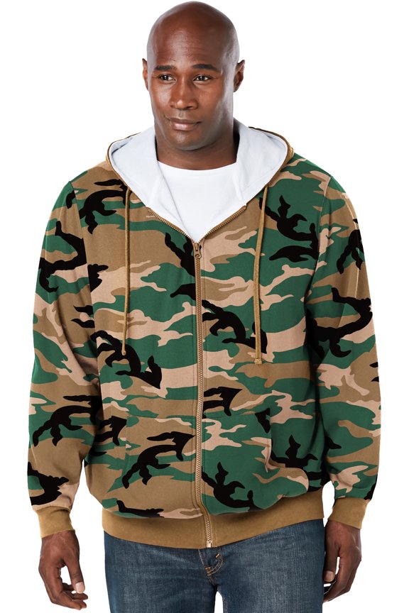 By Kingsize Men's Big & Tall  Full-Zip Thermal Hoodie