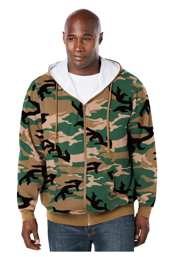 By Kingsize Men's Big & Tall  Full-Zip Thermal Hoodie