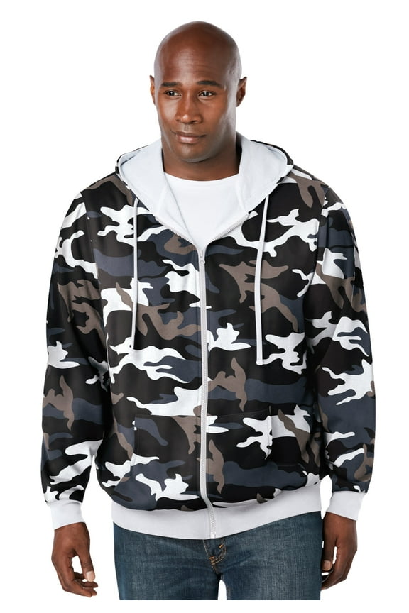 By Kingsize Men's Big & Tall Full-Zip Thermal Hoodie