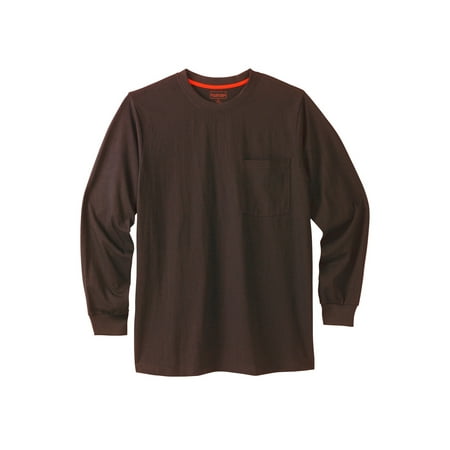 Boulder Creek By Kingsize Men's Big & Tall Heavyweight Crewneck Long-Sleeve Pocket T-Shirt