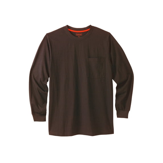 Boulder Creek By Kingsize Men's Big & Tall Heavyweight Crewneck Long-Sleeve Pocket T-Shirt