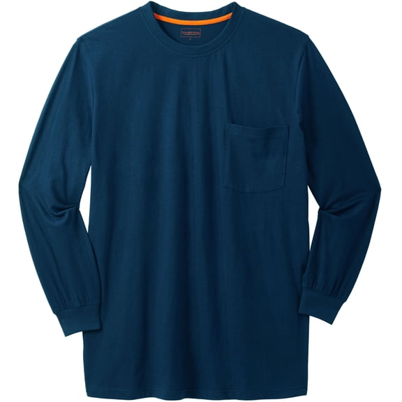 Boulder Creek By Kingsize Men's Big & Tall Heavyweight Crewneck Long-Sleeve Pocket T-Shirt