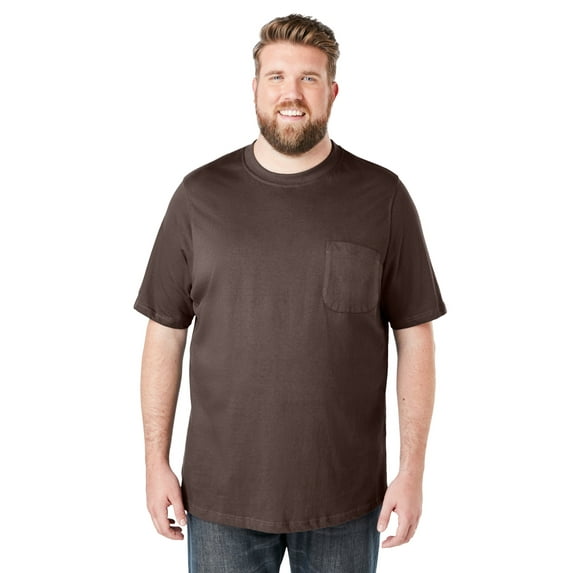Boulder Creek By Kingsize Men's Big & Tall Heavyweight Crewneck Pocket T-Shirt