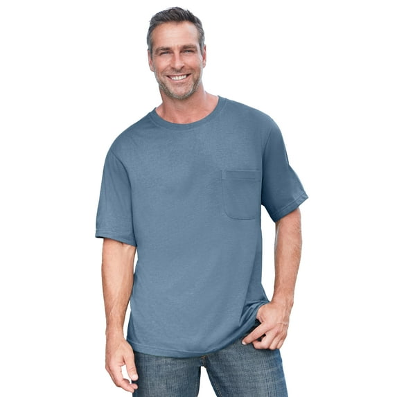 Boulder Creek By Kingsize Men's Big & Tall Heavyweight Crewneck Pocket T-Shirt