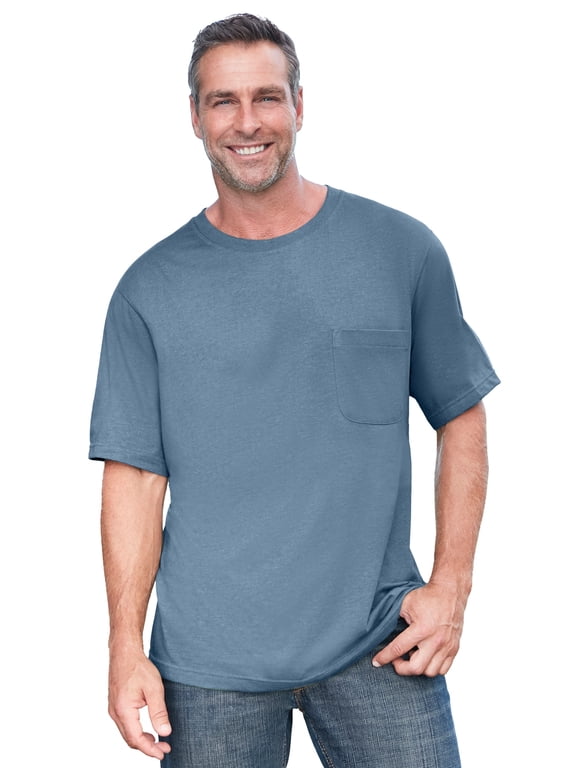 By Kingsize Men's Big & Tall Heavyweight Crewneck Pocket T-Shirt