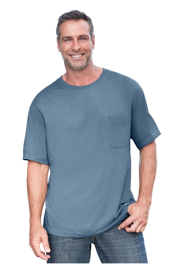 By Kingsize Men's Big & Tall Heavyweight Crewneck Pocket T-Shirt