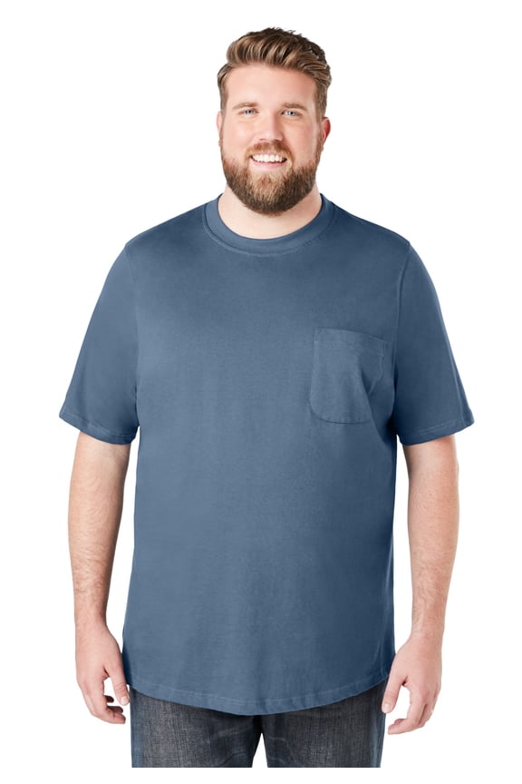 By Kingsize Men's Big & Tall Heavyweight Crewneck Pocket T-Shirt