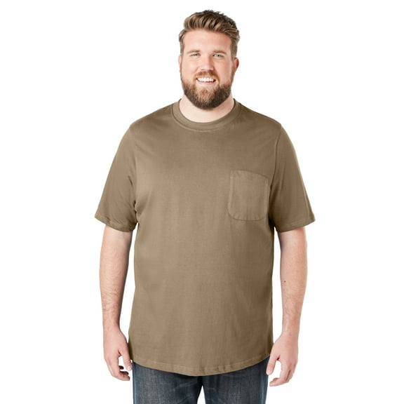 Boulder Creek By Kingsize Men's Big & Tall Heavyweight Crewneck Pocket T-Shirt
