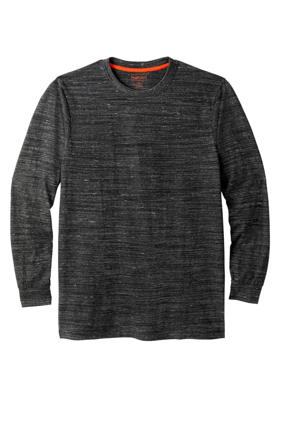 By Kingsize Men's Big & Tall â„¢ Heavyweight Long-Sleeve No Pocket Crewneck Tee