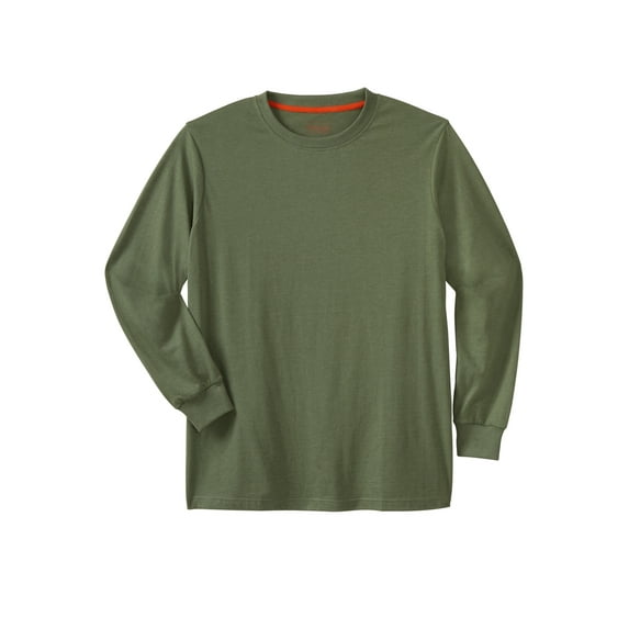 Boulder Creek By Kingsize Men's Big & Tall ™ Heavyweight Long-Sleeve No Pocket Crewneck Tee