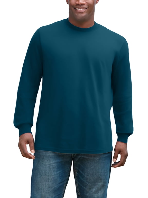 By Kingsize Men's Big & Tall Heavyweight Long-Sleeve No Pocket Crewneck Tee