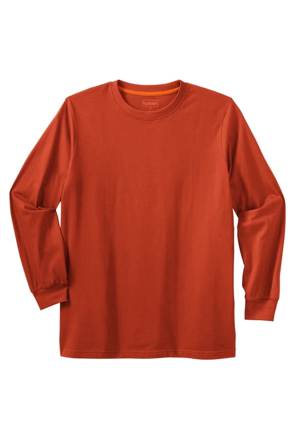 By Kingsize Men's Big & Tall Heavyweight Long-Sleeve No Pocket Crewneck Tee