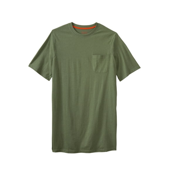 Boulder Creek By Kingsize Men's Big & Tall Heavyweight Longer-Length Pocket Crewneck T-Shirt