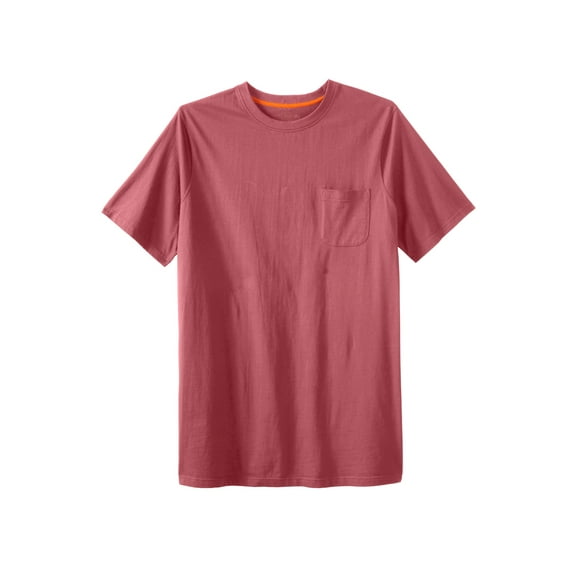 Boulder Creek By Kingsize Men's Big & Tall Heavyweight Longer-Length Pocket Crewneck T-Shirt