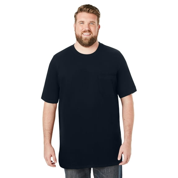 Boulder Creek By Kingsize Men's Big & Tall Heavyweight Longer-Length Pocket Crewneck T-Shirt