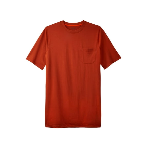 Boulder Creek By Kingsize Men's Big & Tall Heavyweight Longer-Length Pocket Crewneck T-Shirt