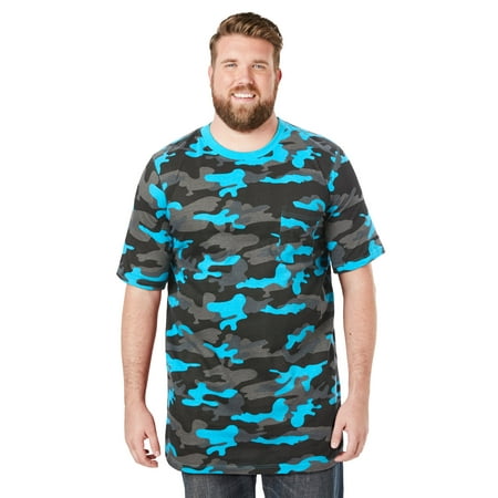 Boulder Creek By Kingsize Men's Big & Tall Heavyweight Longer-Length Pocket Crewneck T-Shirt