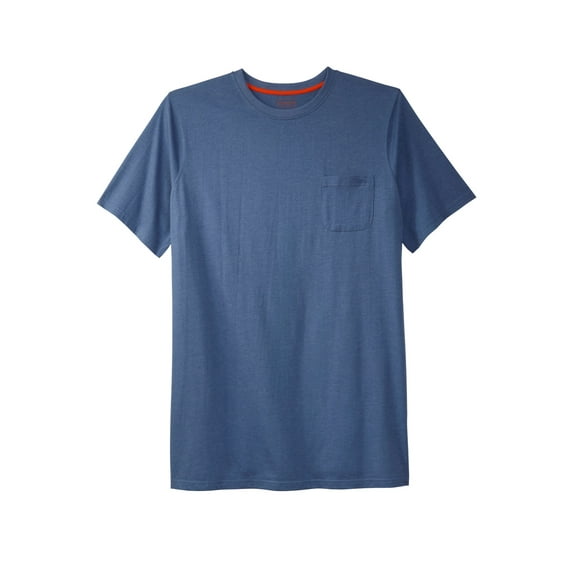 Boulder Creek By Kingsize Men's Big & Tall Heavyweight Longer-Length Pocket Crewneck T-Shirt