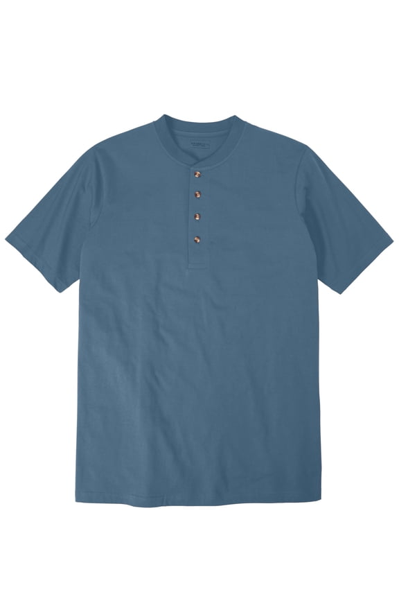 By Kingsize Men's Big & Tall Heavyweight Longer-Length Short-Sleeve Henley Shirt
