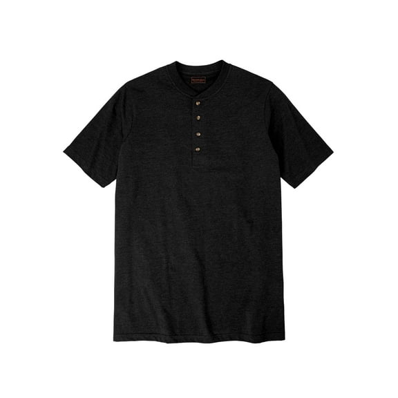 Boulder Creek By Kingsize Men's Big & Tall  Heavyweight Longer-Length Short-Sleeve Henley Shirt