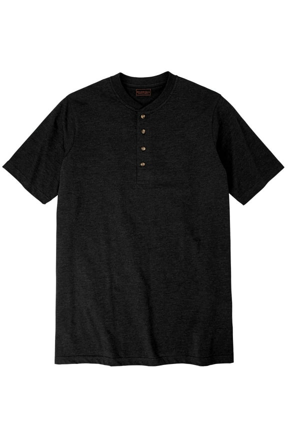 By Kingsize Men's Big & Tall Heavyweight Longer-Length Short-Sleeve Henley Shirt