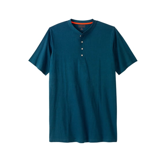 Boulder Creek By Kingsize Men's Big & Tall Heavyweight Longer-Length Short-Sleeve Henley Shirt
