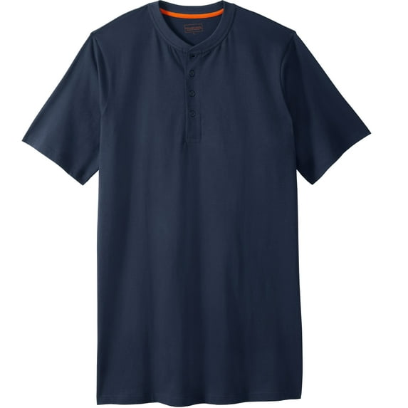 Boulder Creek By Kingsize Men's Big & Tall Heavyweight Longer-Length Short-Sleeve Henley Shirt