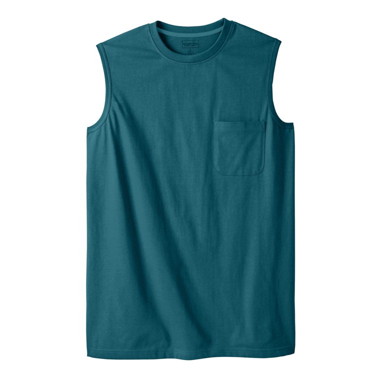 Boulder Creek By KingSize Heavyweight Pocket Crewneck T-Shirt - 7XL, Midnight Teal
