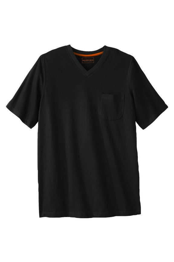 By Kingsize Men's Big & Tall Heavyweight Pocket V-Neck Tee