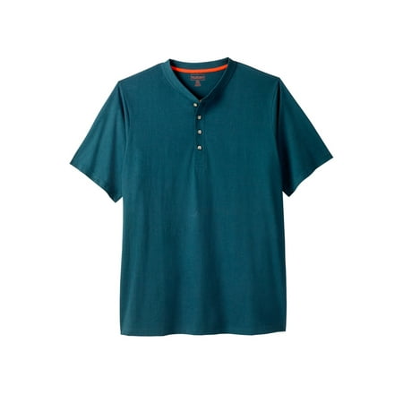 Boulder Creek By Kingsize Men's Big & Tall Heavyweight Short-Sleeve Henley Shirt