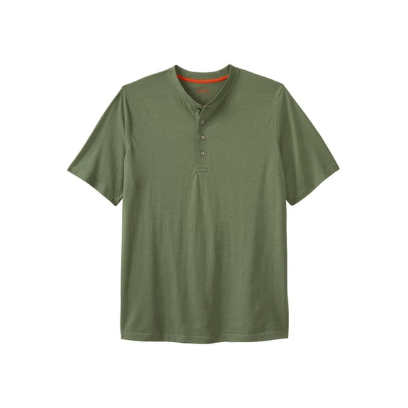 Boulder Creek By Kingsize Men's Big & Tall  Heavyweight Short-Sleeve Henley Shirt