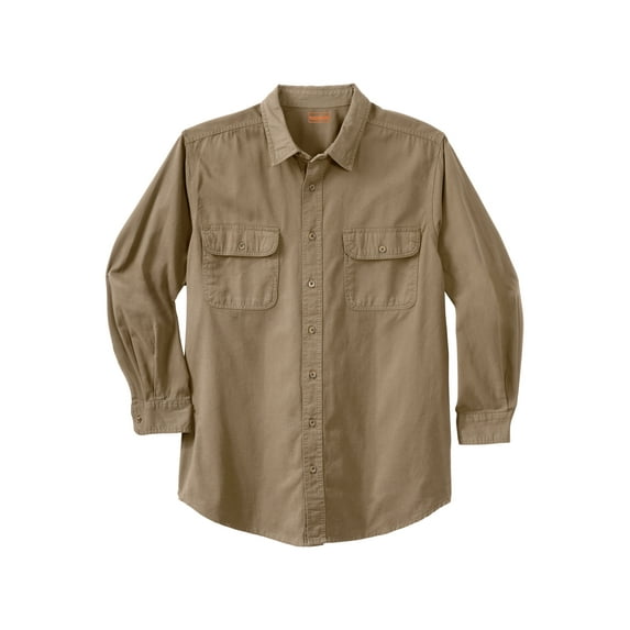 Boulder Creek By Kingsize Men's Big & Tall Long Sleeve Denim And Twill Shirt