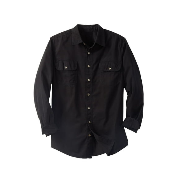 Boulder Creek By Kingsize Men's Big & Tall Long Sleeve Denim And Twill Shirt