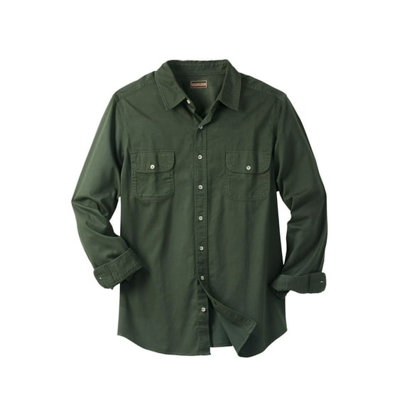 Boulder Creek By Kingsize Men's Big & Tall Long Sleeve Denim And Twill Shirt
