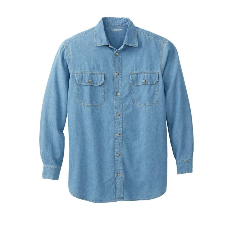 Wrangler Denim Button Down Mens Long Sleeve Jean Shirt Boulder