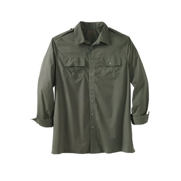 Boulder Creek By Kingsize Men's Big & Tall Long Sleeve Pilot Shirt