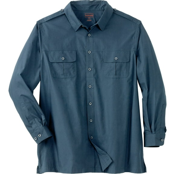Boulder Creek By Kingsize Men's Big & Tall Long Sleeve Pilot Shirt