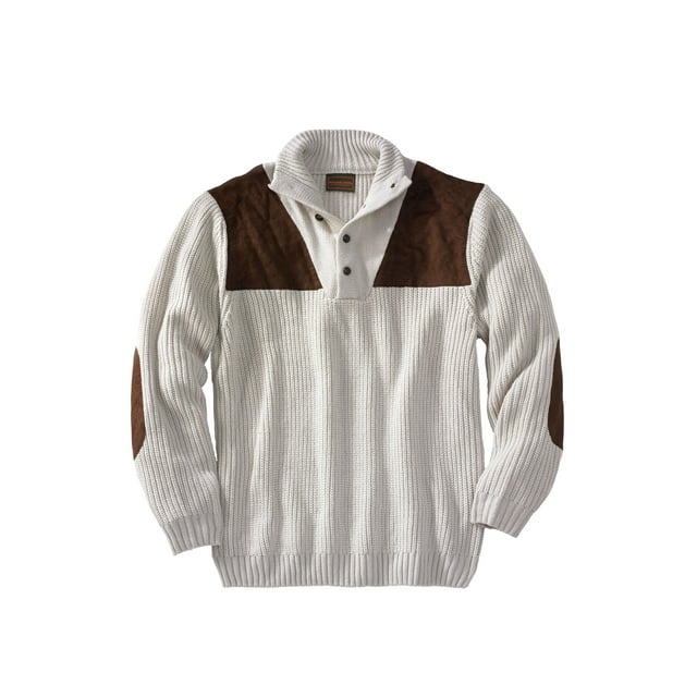 Boulder Creek By Kingsize Men's Big & Tall ™ Patch Sweater With Mock Neck