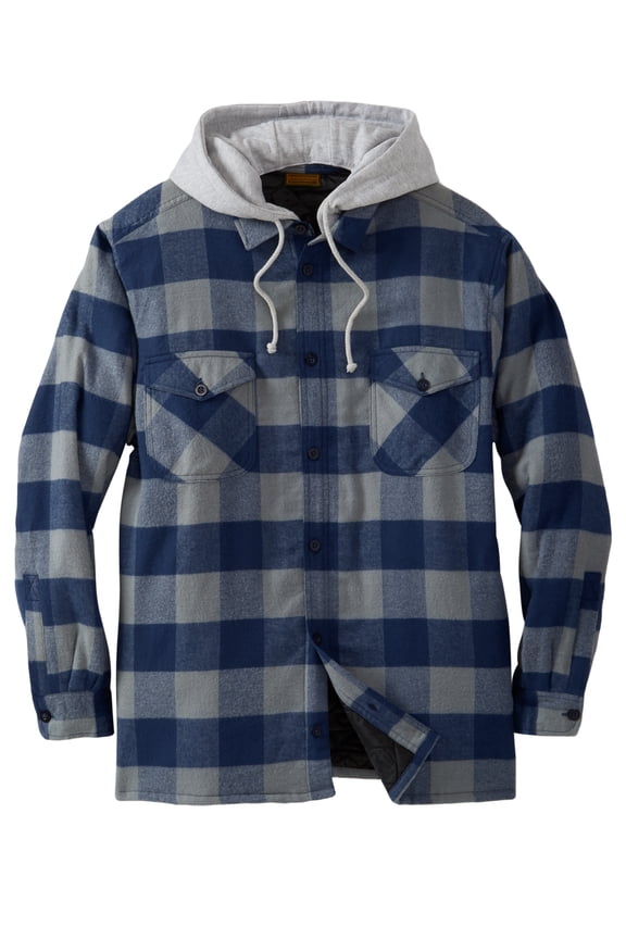 By Kingsize Men's Big & Tall Removable Hood Shirt Jacket