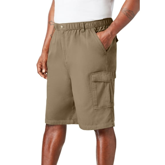 Boulder Creek By Kingsize Men's Big & Tall  Renegade 9" Full Elastic Waist Cargo Shorts