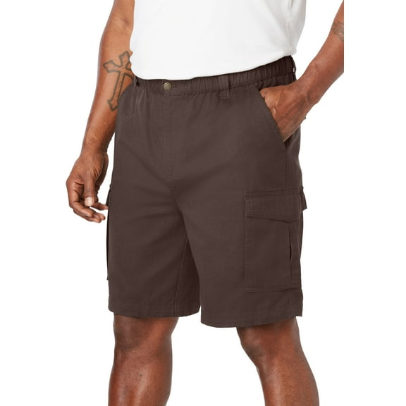 Boulder Creek By Kingsize Men's Big & Tall  Renegade 9" Full Elastic Waist Cargo Shorts