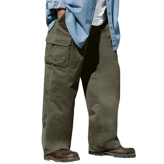 Boulder Creek By Kingsize Men's Big & Tall Renegade Side-Elastic Waist Cargo Pants