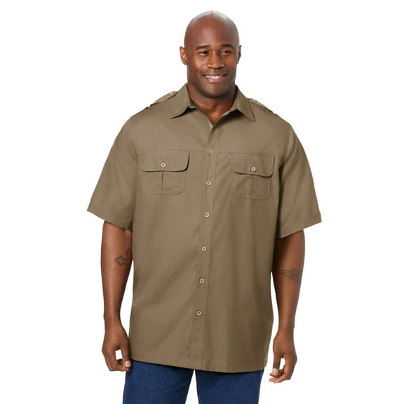 Boulder Creek By Kingsize Men's Big & Tall Short Sleeve Pilot Shirt