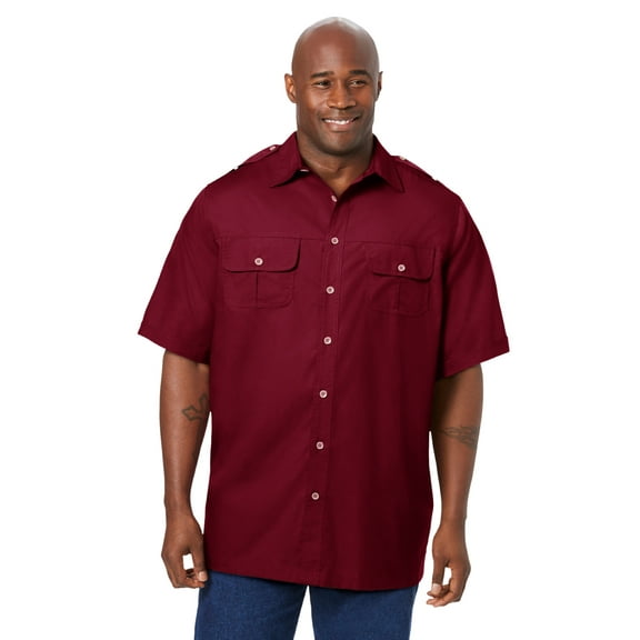 Boulder Creek By Kingsize Men's Big & Tall Short Sleeve Pilot Shirt