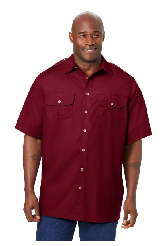 By Kingsize Men's Big & Tall Short Sleeve Pilot Shirt