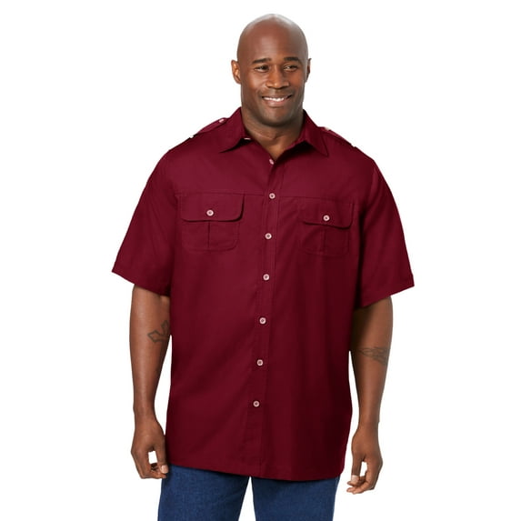 Boulder Creek By Kingsize Men's Big & Tall Short Sleeve Pilot Shirt