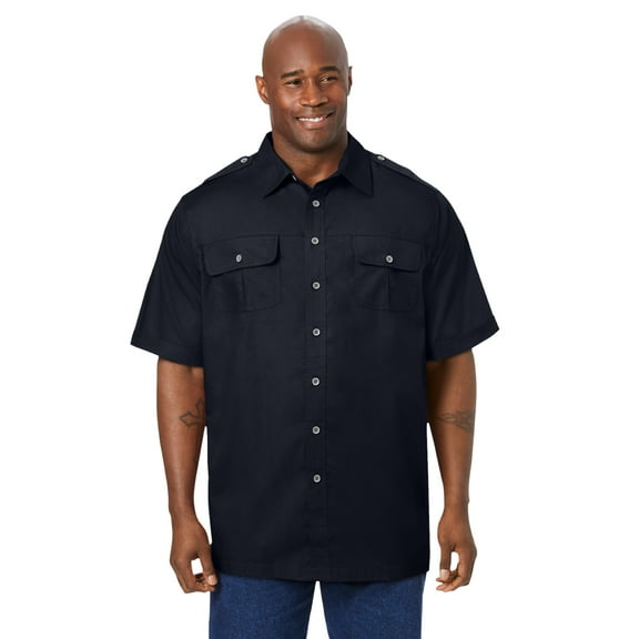 Boulder Creek By Kingsize Men's Big & Tall Short Sleeve Pilot Shirt