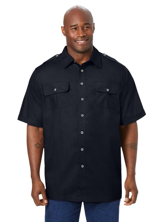 By Kingsize Men's Big & Tall Short Sleeve Pilot Shirt