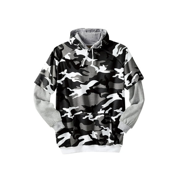 Boulder Creek By Kingsize Men's Big & Tall Thermal Lined Layered Look Hoodie